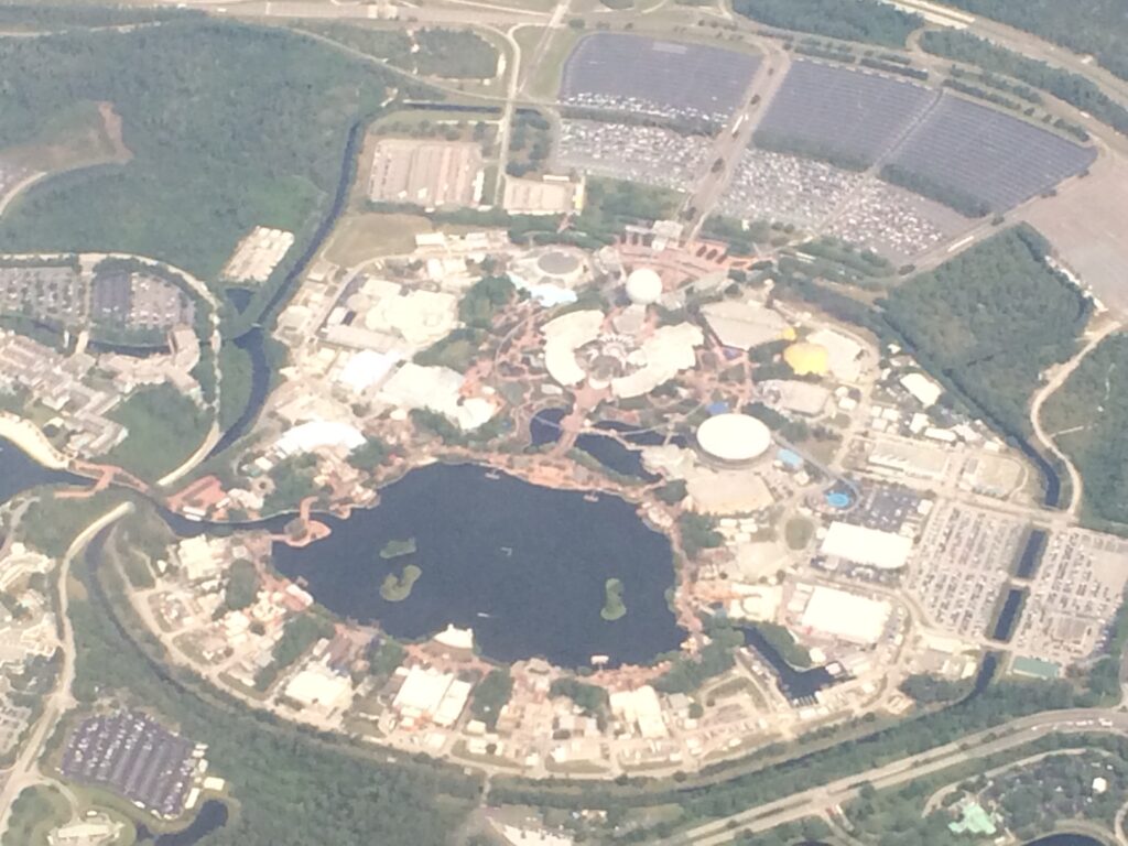 Epcot from a plane