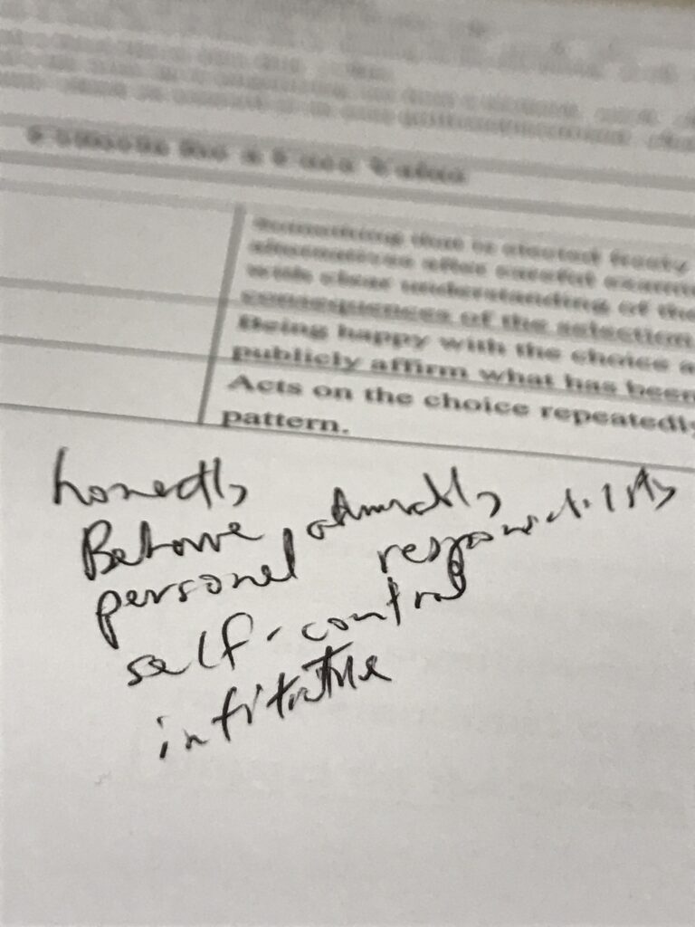 hand written notes

