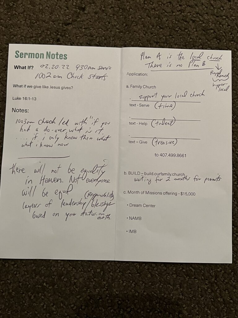 sermon notes
