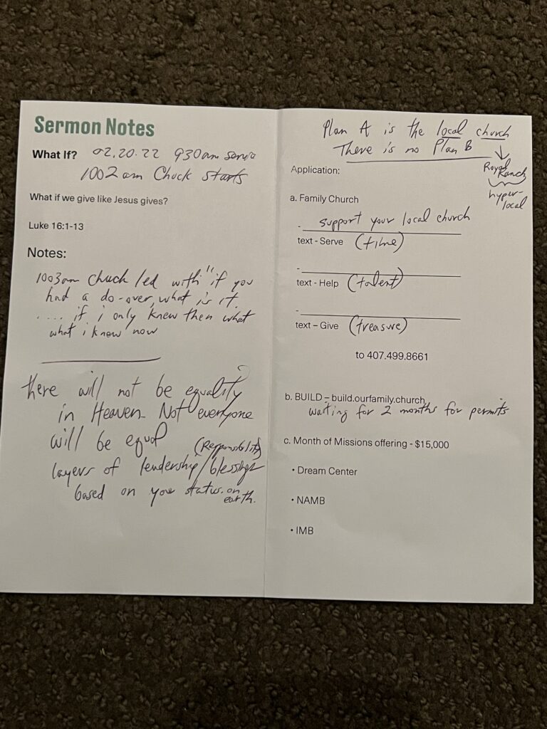 sermon notes