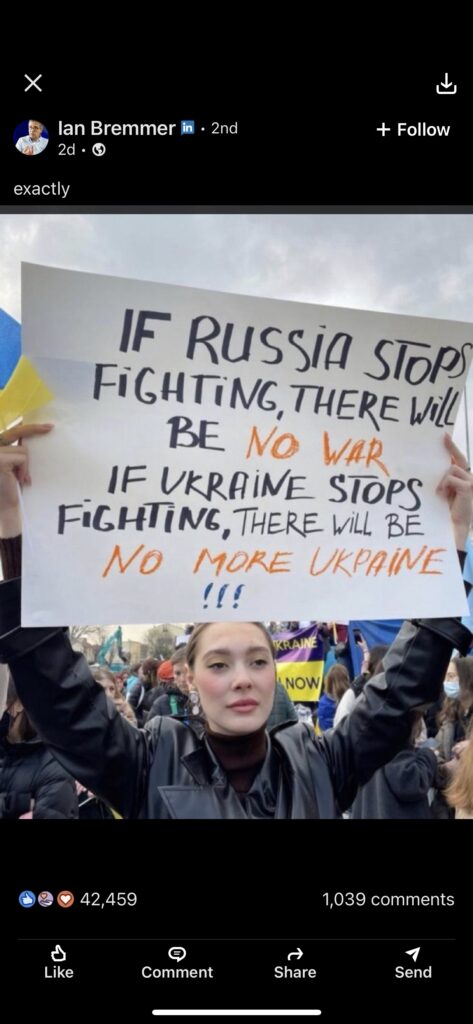 twitter post about Russia invading Ukraine