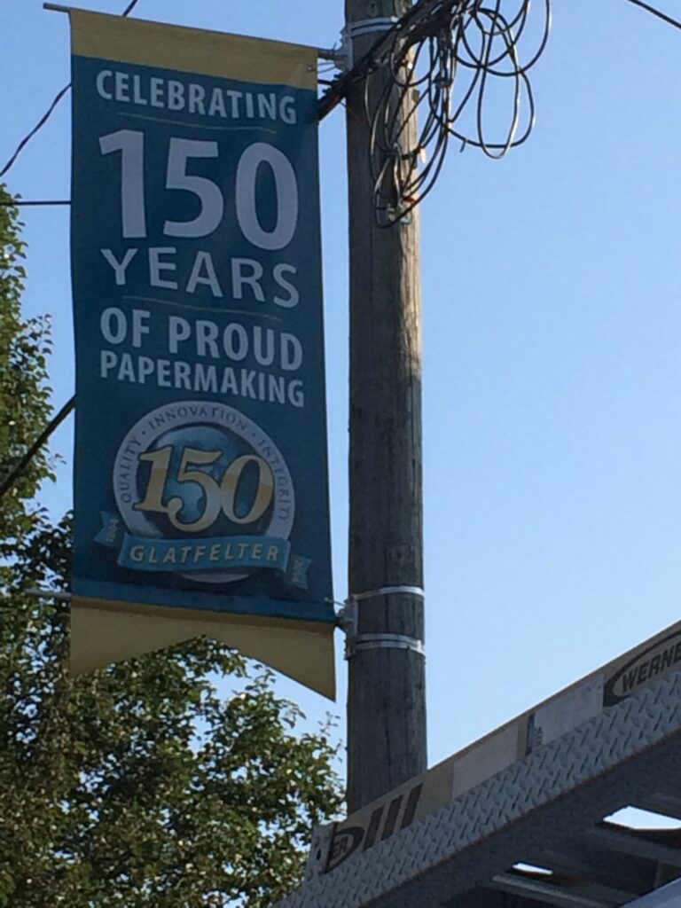 banner on telephone pole