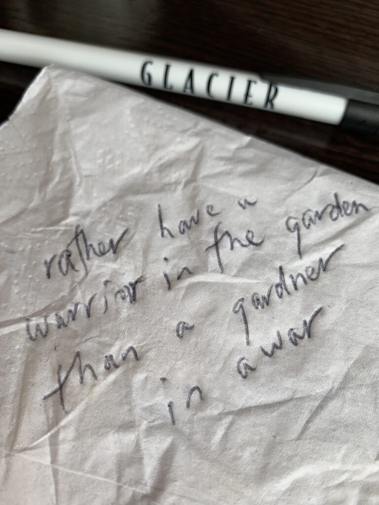 notes on a napkin