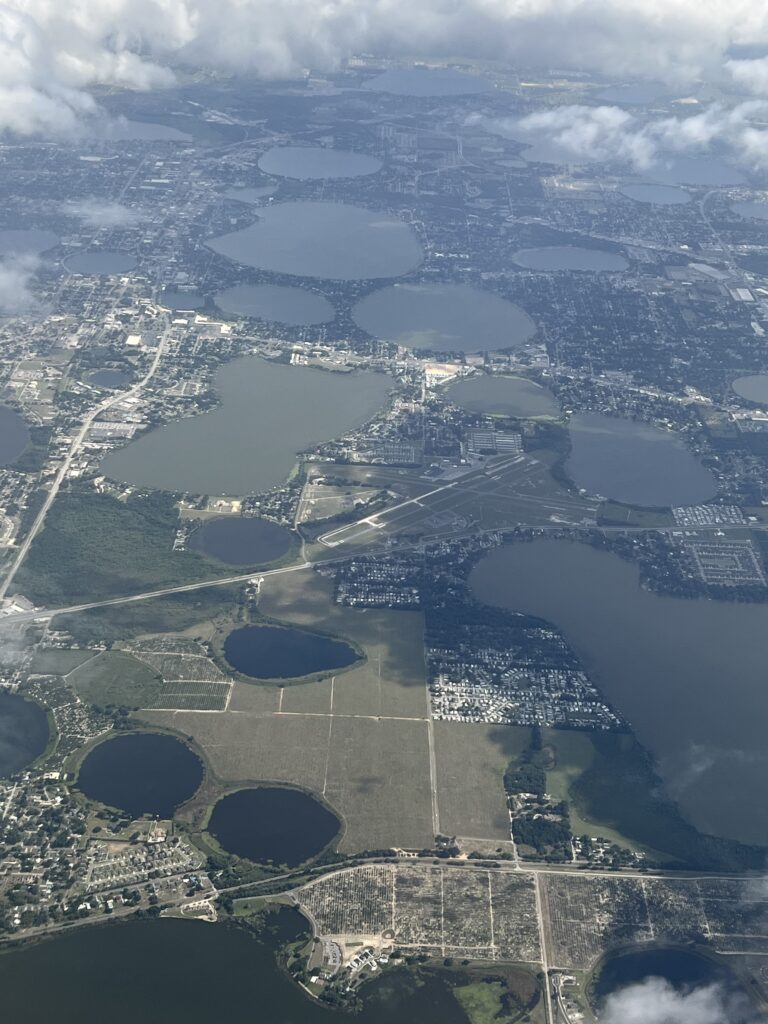 Florida lakes from a jet