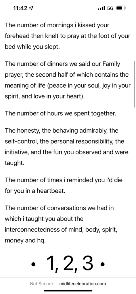 screen shot of blog post
