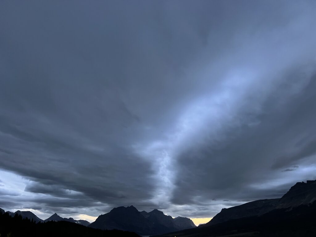 Mountains at dusk