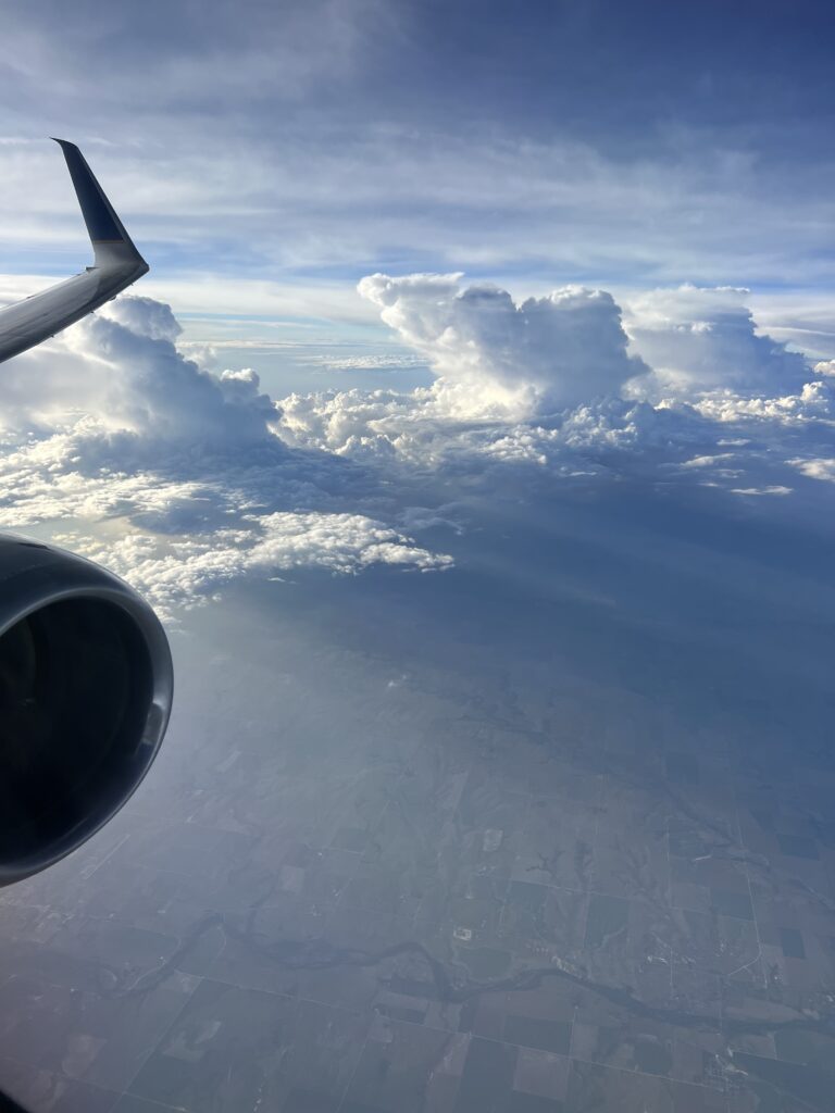 Thunder clouds from a plane