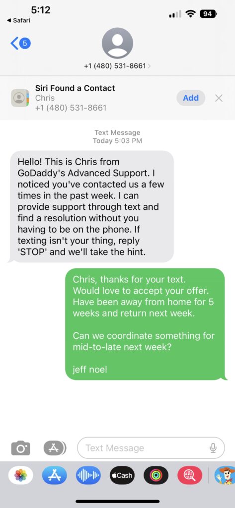Screenshot of a text