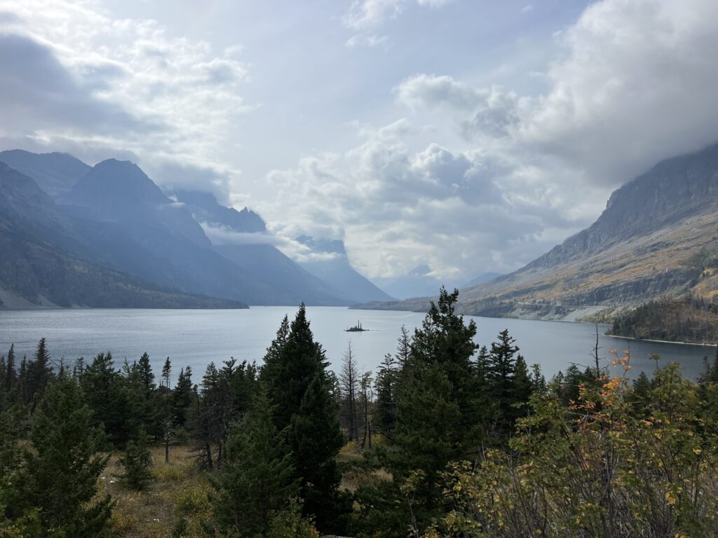 Mountains and lake