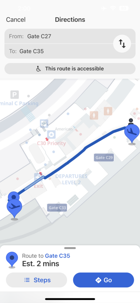 Airport gate map
