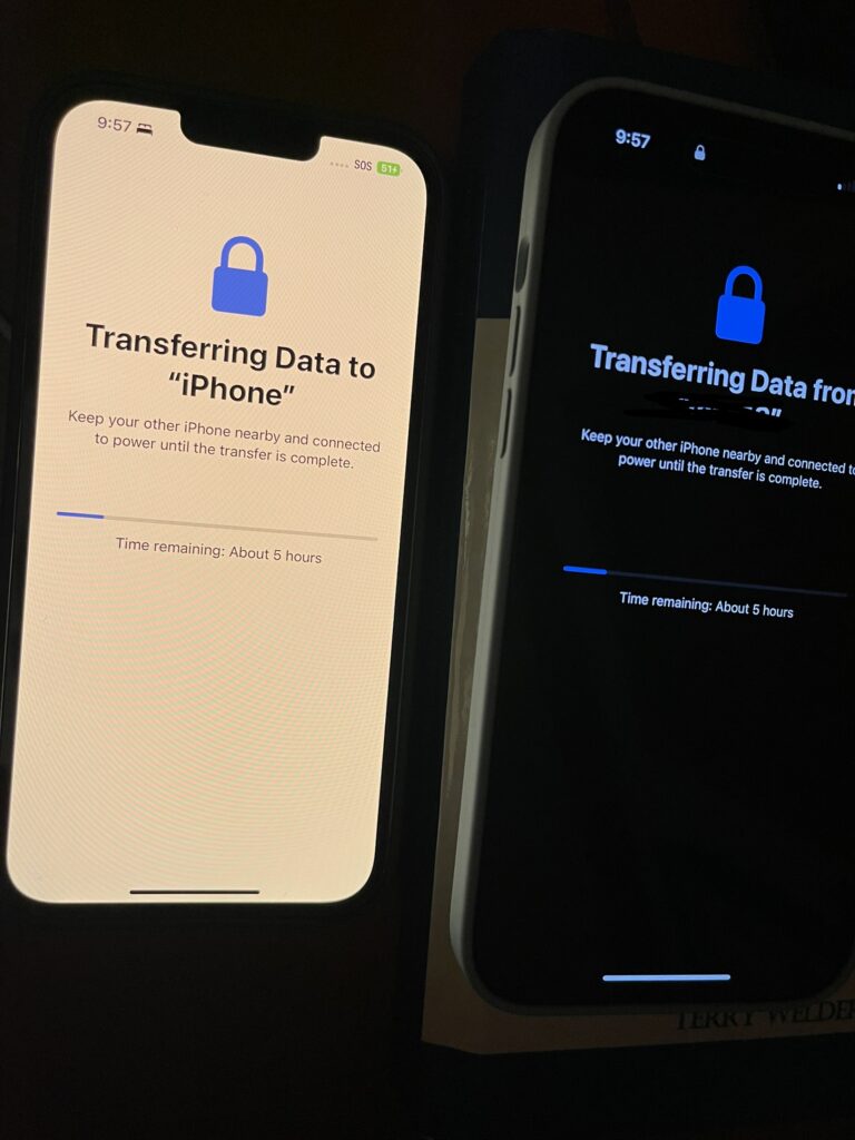 Photo transferring data from one iPhone to