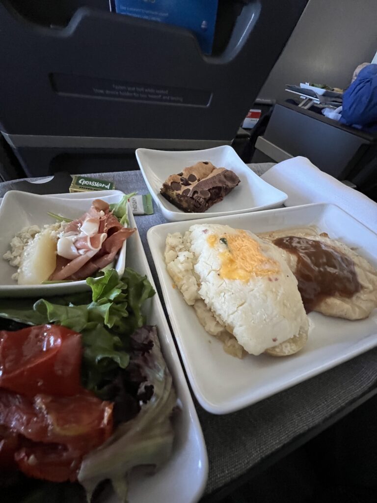 First class airfare lunch